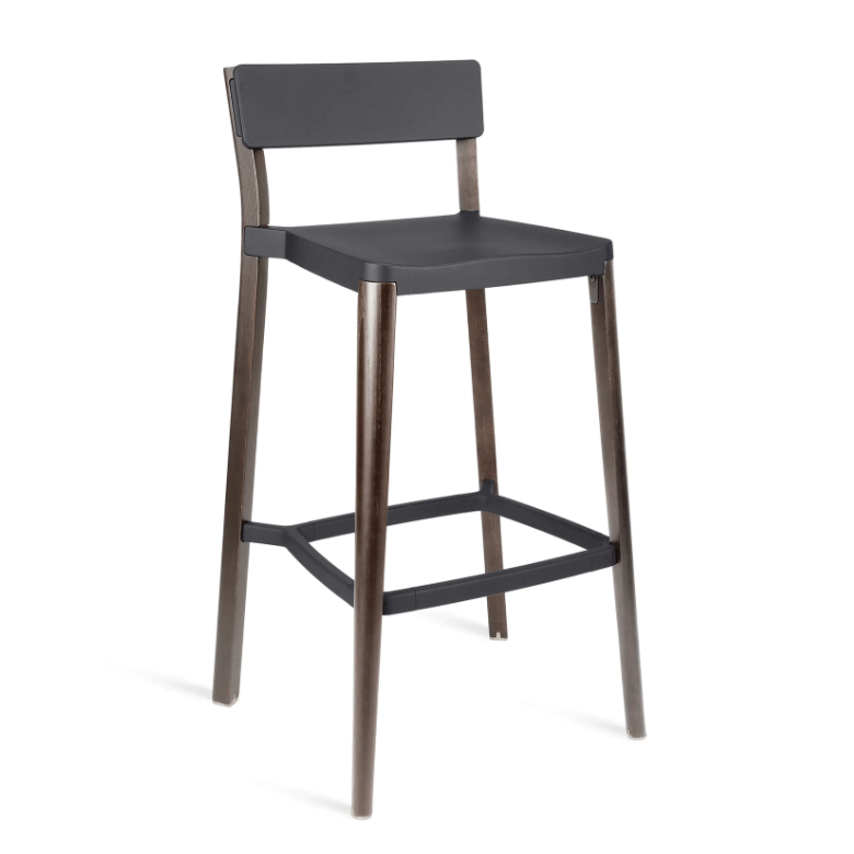 Emeco Lancaster Bar Stool bar seating Emeco Dark Stained Ash Dark Gray No Seat Pad