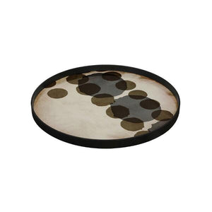 Layered Dots Round Glass Tray Tray Ethnicraft Slate-Large 