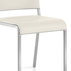 Emeco 20-06 Stacking Chair Side/Dining Emeco Hand-Brushed Leather Alternative White Seat Pad +$170 No Glides