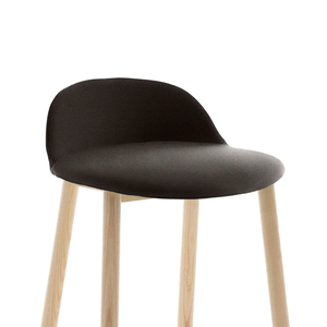 Emeco Alfi Low-Back Counter Stool Stools Emeco Natural Ash Dark Brown Leather Spinneybeck Volo Black +$590