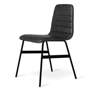Lecture Chair Upholstered Chairs Gus Modern Saddle Black Leather & Black 