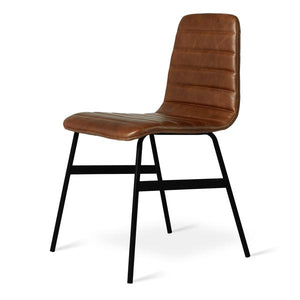 Lecture Chair Upholstered Chairs Gus Modern Saddle Brown Leather & Black 