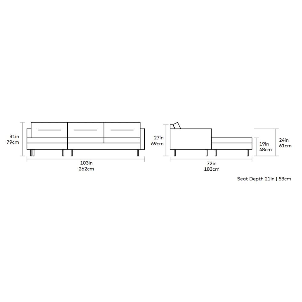 Logan Bi-Sectional Sofa Gus Modern 