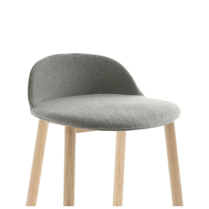 Emeco Alfi Low Back Chair With Aluminum Base Side/Dining Emeco Aluminum Natural White Fabric Kvadrat Divina Melange 0120 +$530