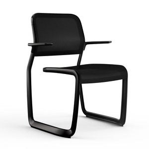 Newson Aluminum Chair Side/Dining Knoll Armchair Black Black