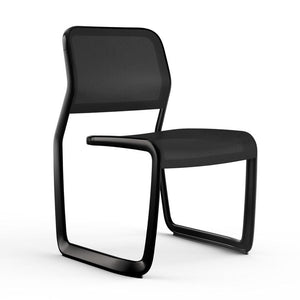 Newson Aluminum Chair Side/Dining Knoll Armless Black Black