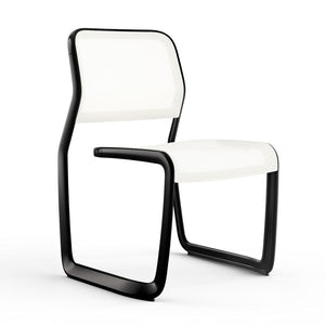 Newson Aluminum Chair Side/Dining Knoll Armless Black Warm White