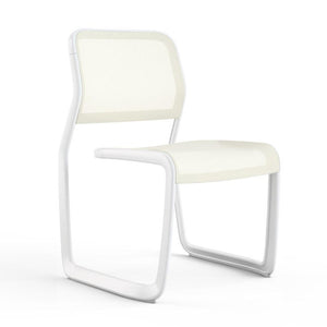 Newson Aluminum Chair Side/Dining Knoll Armless Warm White Warm White