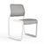 Newson Aluminum Chair Side/Dining Knoll Armless Warm White Medium Grey