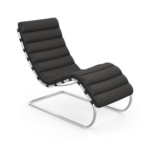 MR Chaise Lounge lounge chair Knoll Acqua Leather - Black Sea 