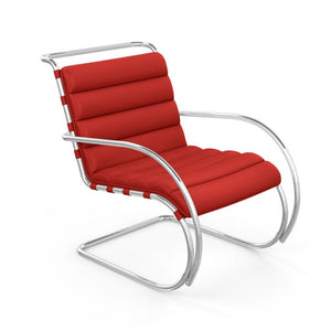 MR Lounge Arm Chair lounge chair Knoll Acqua Leather - Coral Sea 