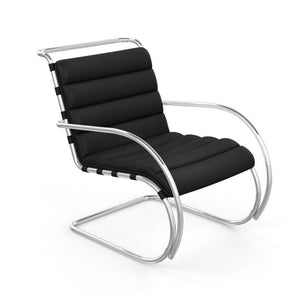 MR Lounge Arm Chair lounge chair Knoll Sabrina Leather - Black 