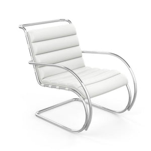 MR Lounge Arm Chair lounge chair Knoll Sabrina Leather - White 