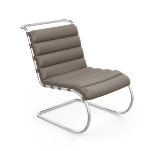 MR Armless Lounge Chair lounge chair Knoll Acqua Leather - Mississippi Delta 