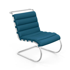 MR Armless Lounge Chair lounge chair Knoll Acqua Leather - Spanish Main 