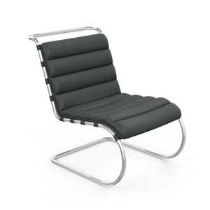 MR Armless Lounge Chair lounge chair Knoll Sabrina Leather - Thundercloud 