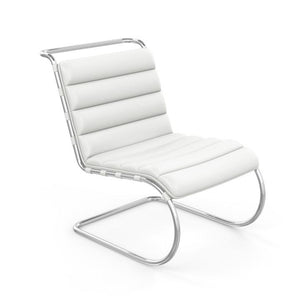 MR Armless Lounge Chair lounge chair Knoll Sabrina Leather - White 