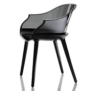 Cyborg Armchair Side/Dining Magis Glossy Black Legs/Transparent Smoke Grey Back 