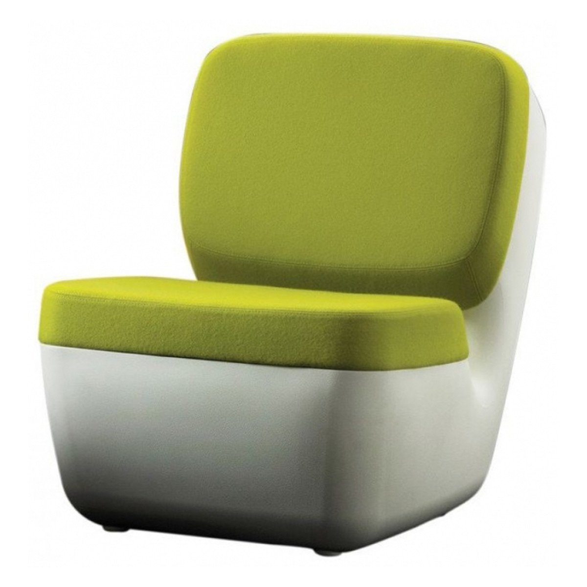 Nimrod Low Chair lounge chair Magis white shell with green cushion 