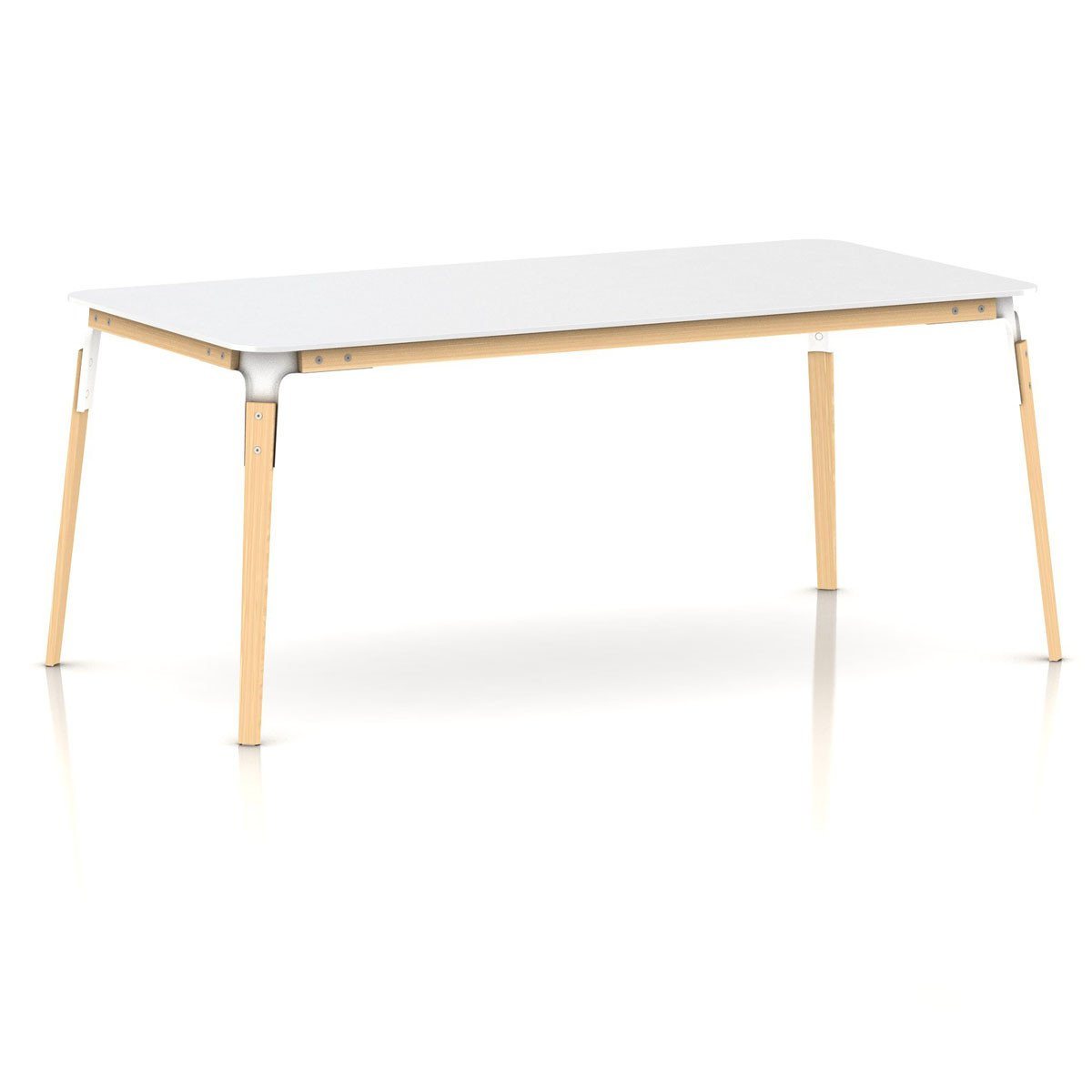 Steelwood Rectangular Table Dining Tables Magis Natural Beech Frame/White Top