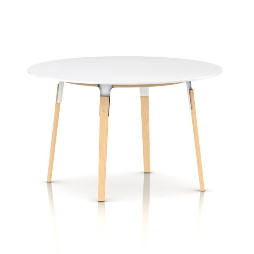 Steelwood Round Table Dining Tables Magis Natural Beech Frame/White Top 