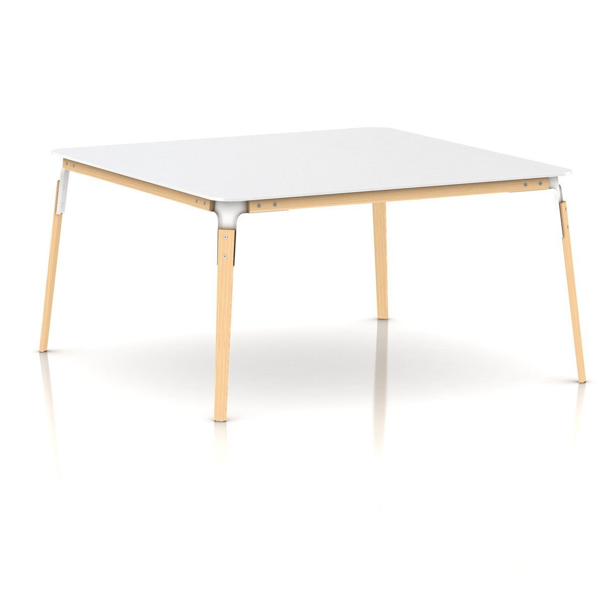 Steelwood Table Dining Tables Magis Square, 57" x 57" Natural beech frame/white top 