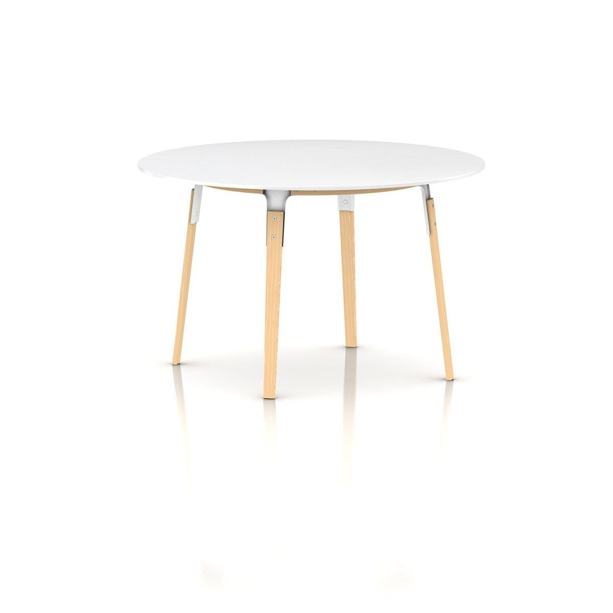 Steelwood Table Dining Tables Magis Round Natural beech frame/white top 