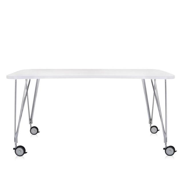 Max Table With Wheels Tables Kartell Small Zinc White 