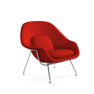 Medium Womb Chair lounge chair Knoll Polished Chrome Cato - Fire Red 
