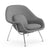 Medium Womb Chair lounge chair Knoll Polished Chrome Classic Boucle - Smoke 