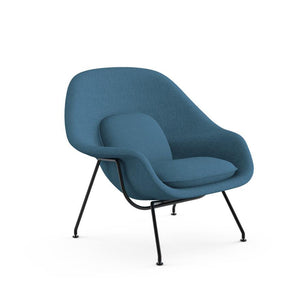 Medium Womb Chair lounge chair Knoll Black Classic Boucle - Aegean 