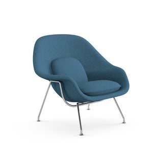 Medium Womb Chair lounge chair Knoll Polished Chrome Classic Boucle - Aegean 