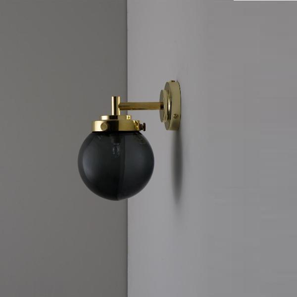 Mini Globe Wall Light Wall Lights Original BTC Anthracite with Brass 