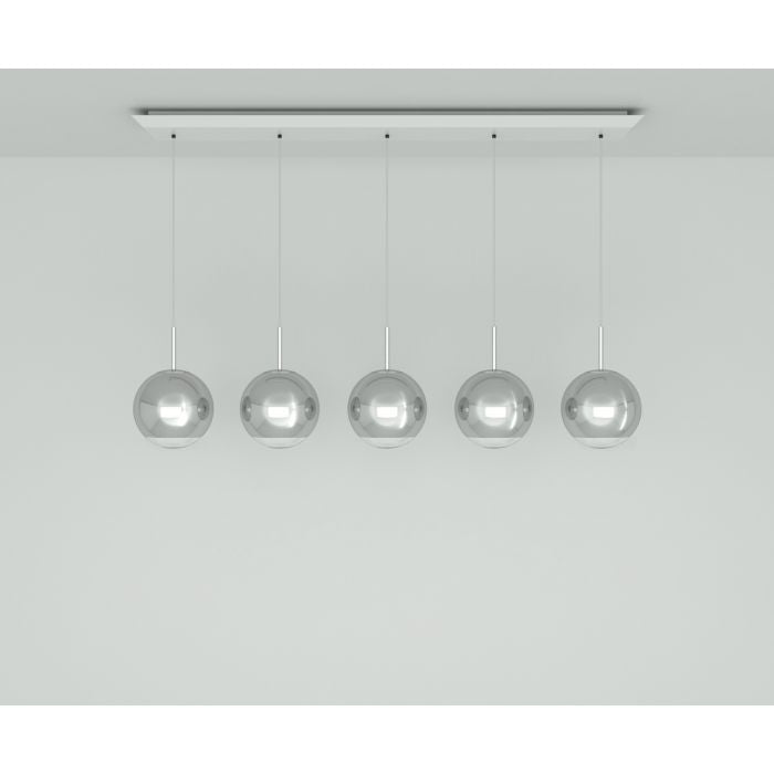 Mirror Ball LED 25cm Linear Pendant System hanging lamps Tom Dixon Silver 