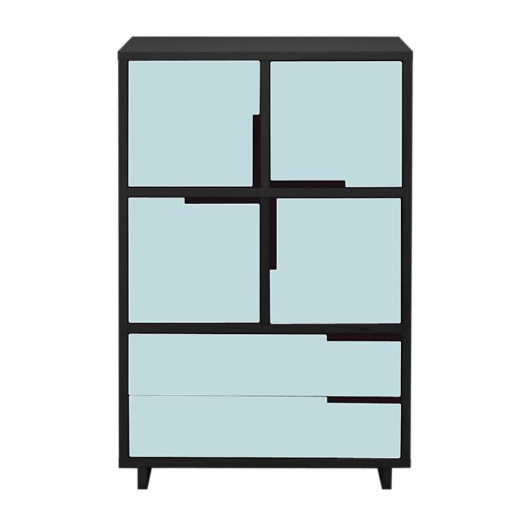 Modu-Licious #6 storage BluDot Graphite on Oak Robin&#39;s Egg Blue 