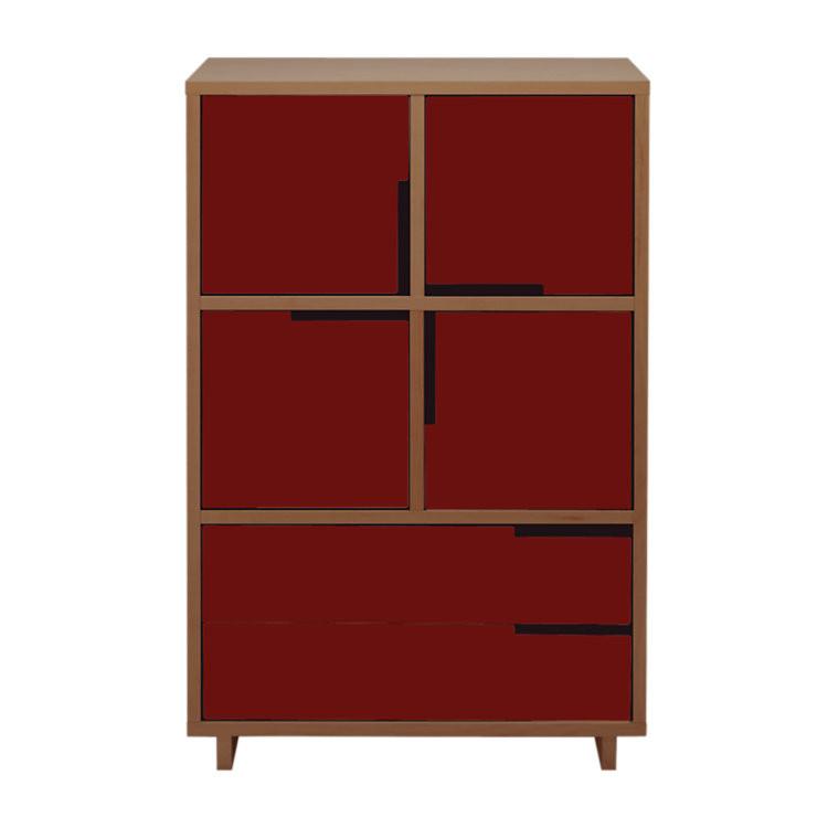 Modu-Licious #6 storage BluDot Walnut Red 