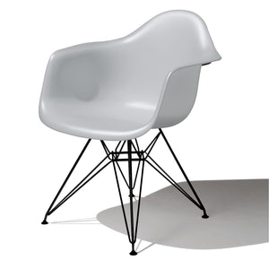 Eames Molded Plastic Arm Chair Wire Base / DAR Side/Dining herman miller Black Base Frame Finish Alpine Seat and Back Standard Glide