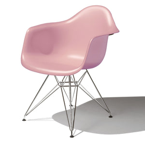 Eames Molded Plastic Arm Chair Wire Base / DAR Side/Dining herman miller Trivalent Chrome Base Frame Finish + $20.00 Blush Seat and Back Standard Glide With Felt Bottom + $20.00