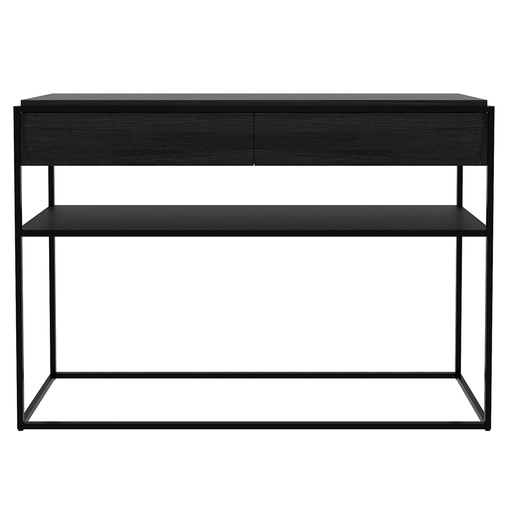 Monolit Console table Ethnicraft Black - Black Brushed Oak 