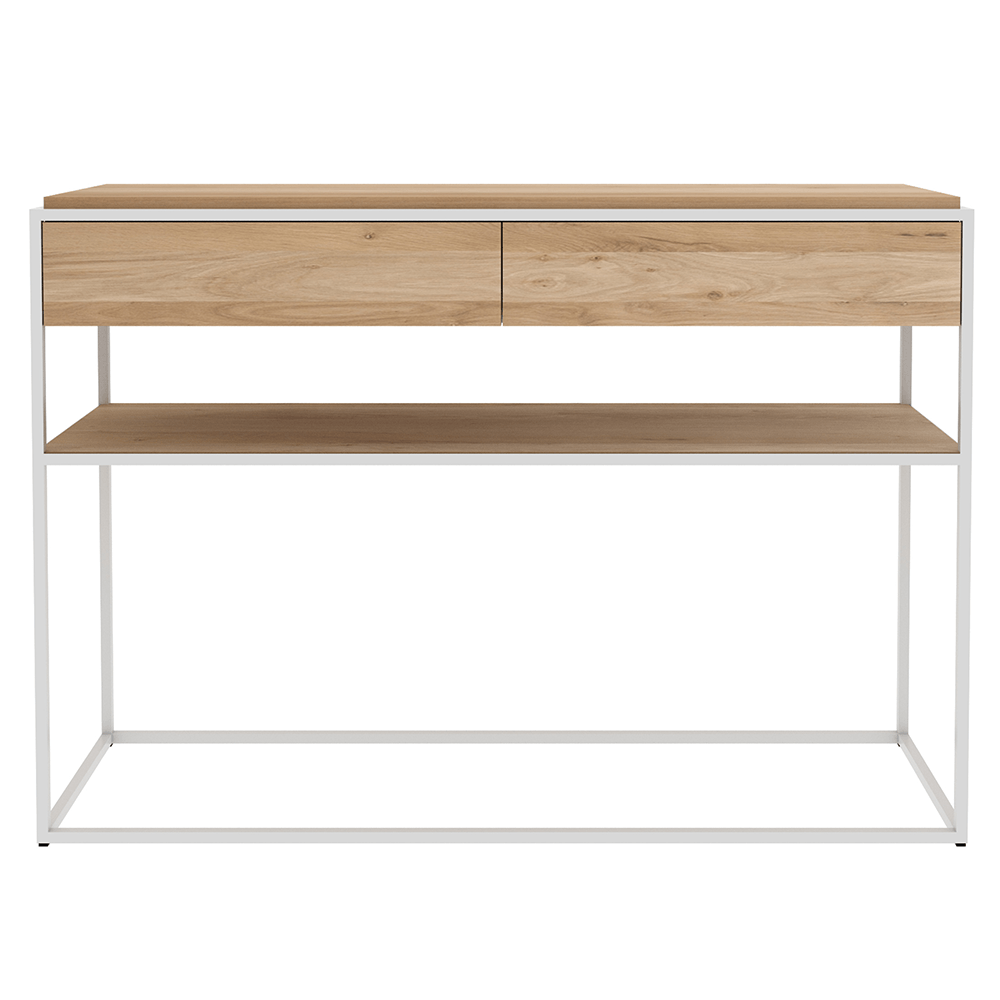 Monolit Console table Ethnicraft White - Natural Oak 