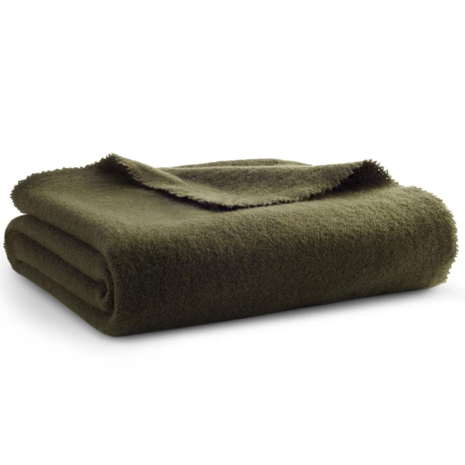 Moody Wool Throw Throws BluDot Olive 