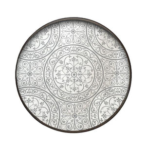 Moroccan Frost Mirror Round Tray Tray Ethnicraft 