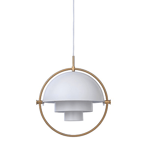 Multi-Lite Pendant Light hanging lamps Gubi Sea Grey with brass ring 