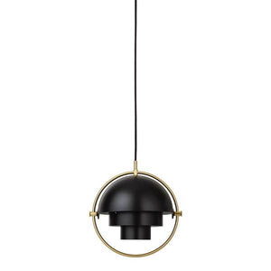 Multi-Lite Pendant Light- Small hanging lamps Gubi Brass Base/Black Semi Matt 