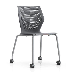 MultiGeneration Stacking Chair - No Seat Pad task chair Knoll Armless Soft Casters for Hard Floors +$22.00 Dark Grey