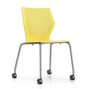 MultiGeneration Stacking Chair - No Seat Pad task chair Knoll Armless Soft Casters for Hard Floors +$22.00 Yellow