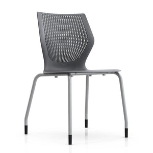 MultiGeneration Stacking Chair - No Seat Pad task chair Knoll Armless Glides Dark Grey