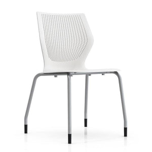 MultiGeneration Stacking Chair - No Seat Pad task chair Knoll Armless Glides Off White
