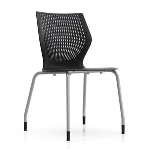 MultiGeneration Stacking Chair - No Seat Pad task chair Knoll Armless Glides Onyx