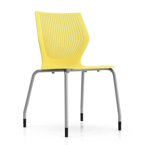 MultiGeneration Stacking Chair - No Seat Pad task chair Knoll Armless Glides Yellow